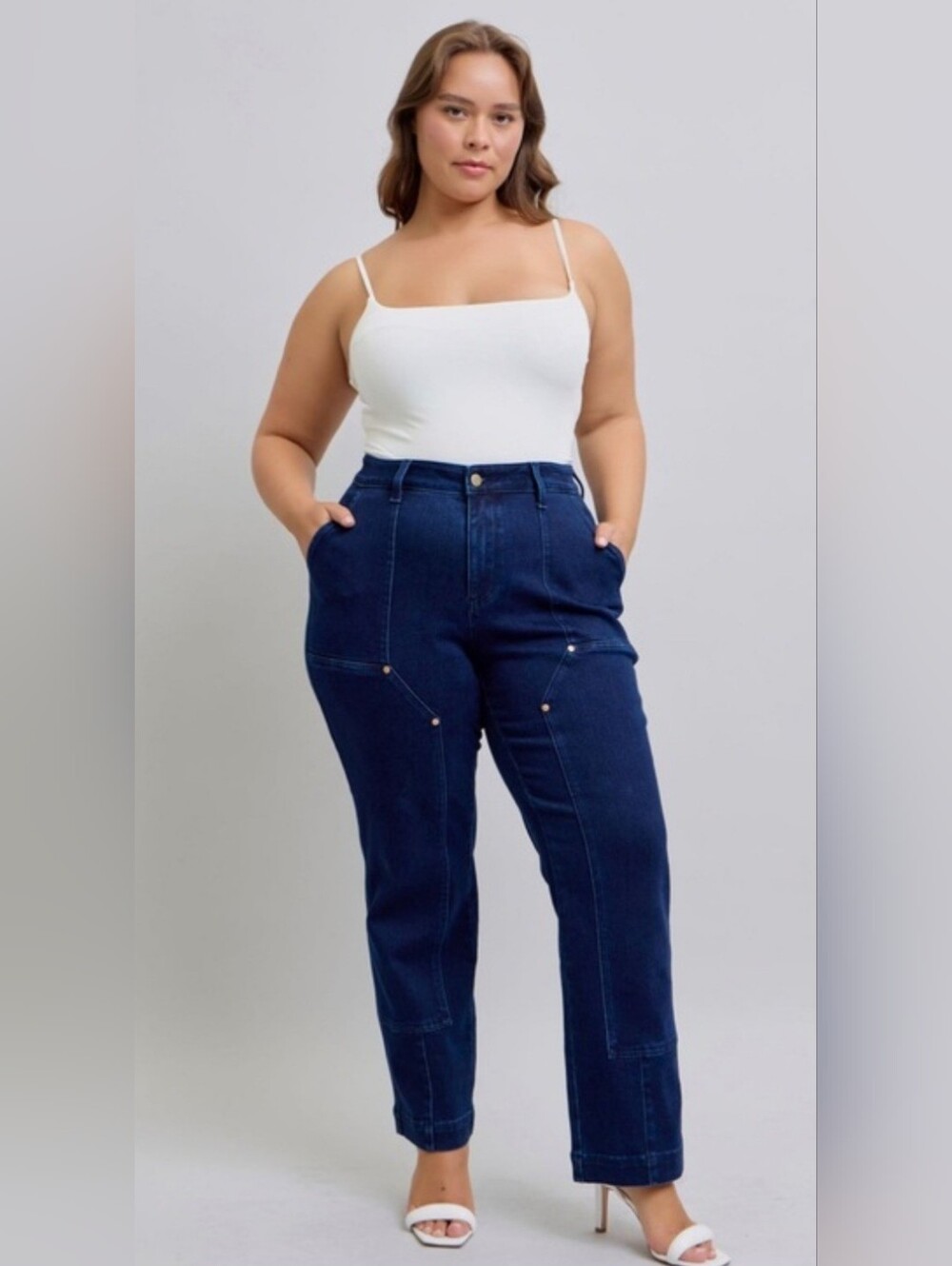 Judy Blue VNT Horizon High-Rise Work Wear Utility Straight Leg Jeans Size 20W